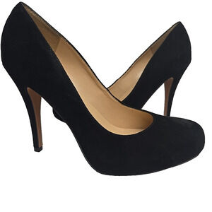 TALBOTS Genuine Suede Leather Pumps 4.5" Heel Round Toe Size 8B